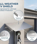 Heavy Duty EV Charger Protector Stainless Steel Weatherproof Enclosure Outdoor Electric Vehicle Charging Station Cover with waterproof deflector.