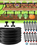 Easy DIY 118 Foot Drip Irrigation Kit With Quick Connects For Lawn Garden Beds Raised Beds And Greenhouse 24 Drip Emitters