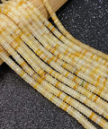 Fresh Hand Polished Natural Fluorite Stone Beads Cylinder Abacus Shape Loose Spacer Gems Dope DIY Bracelet And Necklace Jewelry Making Supplies Craft Kit 2X6MM in yellow tones.
