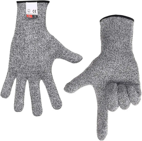 4 Pack Cut Resistant Gloves Level 5 Protection For Kitchen Prep And Food Handling, Anti Cut Safety For Meat Cutting, Wood Carving, Medium Large
