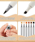 Six Pack Dual Tip Leather Dye Marker Pens For No Sweat Shoe And Furniture Scratch Fix With Dope Colors And Clean Finish For Quick Easy Restore Jobs Around The Garage, showcasing soft and hard brush tips.