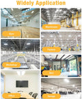 1.5 Ft Led Linear High Bay Light Adjustable Wattage 52W To 130W Swapping 4000K Or 5000K Shades in various workspaces like gym, warehouse, factory.