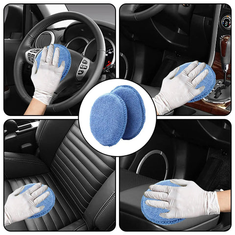 Beast 20 Pack Microfiber Wax Applicator Pads 5 Inch Blue Foam Car Wash Sponge used on car interior surfaces