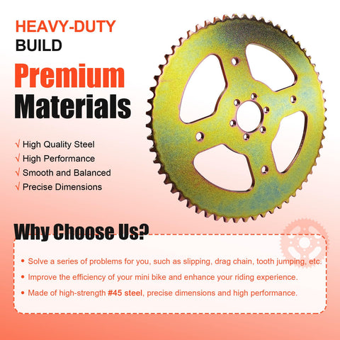 60T 420 Sprocket With 37mm Bore 6 Hole Mount Beefed Up High Torque Rear Chain Sprocket Replacement For Coleman CT100U CC100X