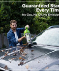 Heavy Duty Brushless Motor Turbo Leaf Blower Knocking Out Yard Leaves And Dust With 515 Cfm Airflow And 130 Mph Winds Slick Cordless 24 Volt Electric Handheld Blower For No Sweat Driveway Patio Cleanup Tool Only cleaning leaves off a car hood.