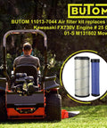 Go To Outer And Inner Air Filter Kit For Kawasaki And Kohler Engines displayed with lawn tractor in use