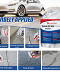 Fast Drying Concrete Crack Filler Kit For Driveways And Foundations, Waterproof Self Leveling Cement Sealant shown in use on concrete.