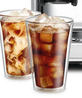 Premium Stainless Steel Bottomless Portafilter 58 Millimeter For Espresso Machines With Comfort Grip Handle used with iced coffee drinks.