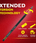 Diamond Coated Impact Screwdriver Bit Set 6 Inches PH2 Phillips 6 Pc Magnetic S2 Steel Power Driver Bits With Tubes Case on red background highlighting torsion technology features.