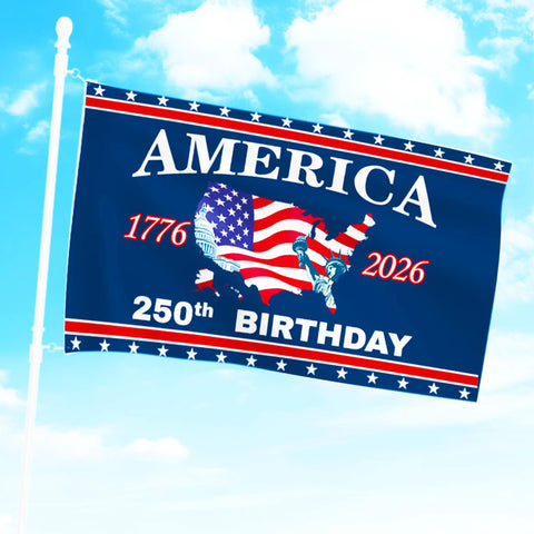 Totally All American 250th Anniversary Flag 3x5 Ft Double Sided Three Layer Fabric We The People 1776 2026 Patriotic Outdoor