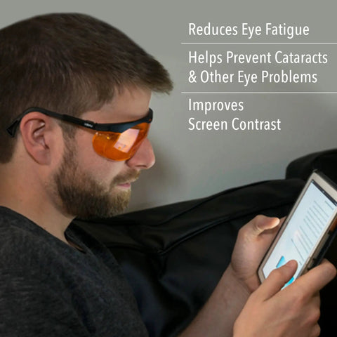 Blue Light Blocking Computer Glasses With SCT Orange Lens For Eye Strain Relief And All Day Comfort Reducing Screen Fatigue On Laptops Desktops And Tablets