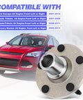 Front Wheel Hub Bearing Assembly That Fits Ford Escape Mazda Tribute Mercury Mariner Durable OEM Grade Hub Bearing Kit Ready To Roll For 2001 2012 Escape, 2001 2006 2008 2011 Tribute, 2005 2011 Mariner Replacement shown with vehicle compatibility chart.