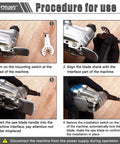 Procedure for pneumatic windshield removal knife setup and use on auto glass sealant cutter blade with quick release feature