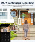 3MP 2K Window Camera With Dual Band WiFi 2.4GHz And 5GHz Indoor Home Security Featuring ChroMax AI Color Night Vision detecting a person