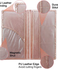 Keep Your Daily Driver Papers On Deck With This Rose Gold Car Registration And Insurance Card Holder Featuring Secure Pouches For Plates Proof Of Insurance And Road Trip Ready - interior details showcasing PU leather and magnetic shut.