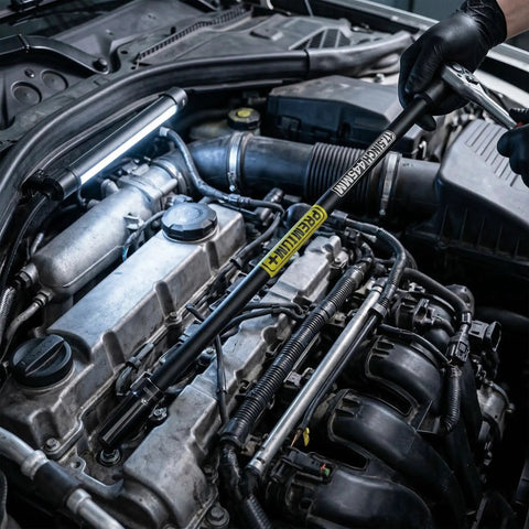 Beefy Half Inch Drive Impact Extension Bar, 17.5 Inch Long Socket Extension In Chrome Molybdenum Steel For Deep Holes And Narrow Spaces used in engine bay