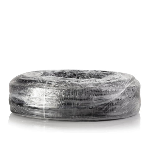 Ultra Flexible Three Eighths Inch Inside Diameter PVC Tubing One Hundred Feet Long Black For Ponds Fountains And Waterfalls Circulation Durable One Sixteenth Inch Wall Great For Outdoor Garden Water Features coiled in packaging