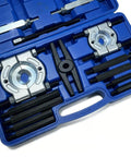 Professional Grade 14 Piece Automotive Bearing Puller Kit With Dual Disc Separator Aid To Remove Bearings Safely For Cars Or Motorcycles Great For Wrenching Fans Who Want Fast Results Using A Killer Puller Kit For Trucks And Bikes, blue case
