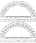 Clear 6 Inch Protractor Set Of 2 For Geometry Classrooms And Offices See Through 180 Degree Protractors With Easy Read Scale Transparent School Supplies For Students And Teachers