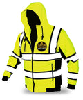 Sage Safety Jacket Hoodie That Slaps With Premium Quilted Stitching Class 3 ANSI OSHA Compliant Mens Fleece Hoodie Yellow 2XL