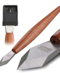 Top Shelf Marking Knife For Serious Woodworking with high speed steel double bevel blade and rose wood handle.