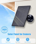 2W Solar Panel Charger For Rechargeable Battery Security Cameras With Micro USB And USB C Ports 360 Degree Adjustable Mount