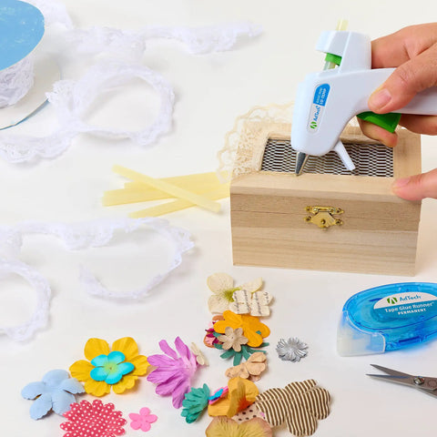 Low Temp Mini Hot Glue Gun 4 Pack White For Crafts And School Projects Kid Friendly Gentle On Fabric Paper Foam With Precise Application