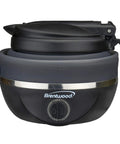 On The Go 0.85 Quart Collapsible Kettle With Dual Voltage Hidden Heating Element Black Finish compact folded view