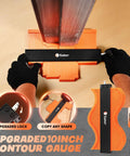 Using 10-inch contour gauge from 7-In-1 Laminate Flooring Installation Kit With 60 Spacers, Tapping Block With Handle, Pull Bar, Rubber Mallet