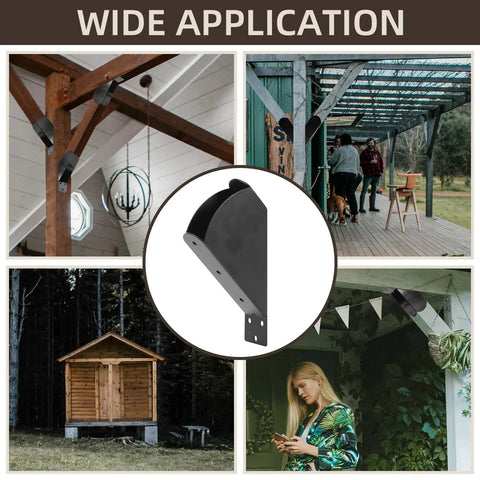 Heavy Duty 45 Degree Angle Bracket For 2x4 Wood Posts And Beams For Pergola Gazebo DIY Kit Black Iron Support 8 Pack Built To Last And Tough As Nails With 2mm Thick Iron And Black Powder Coating For Outdoor Weatherproof Strength Great For Outdoor