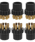 Heavy Duty Steam Cleaner Brush Set With Six Swap Out Heads Built Tough For Daily Floor Work Easy Click Fit Handles, multiple brush heads.
