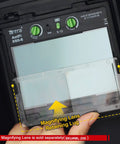 Interior of True Color Auto Darkening Welding Helmet With Wide Shade Range 4/5-13 showing magnifying lens lug