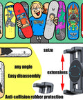 Skateboard Wall Mount 360 Degree Rotatable Floating Display Hanger For Any Skater shown with vibrant skateboard designs.