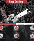 Heavy Duty Electric Concrete Saw Wall Groove Cutter With Dual Diamond Chains And Built In Water Pump 360 Degree Masonry Routing showing detailed cutting features.