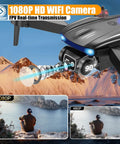 Foldable 1080P Camera Drone For Kids And Adults, One Key Takeoff Landing, gesture selfie, and FPV live video features.