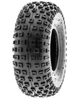 Set Of Four Knobby ATV And Go Kart Tires 145 70 6 Size With 14x6-6 Tubeless 6 Ply For All Terrain Mud Sand And Rocks close-up view
