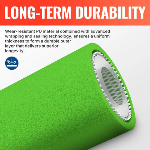 Upgraded 50 Ft Pressure Washer Hose Capable Of 3400 PSI, One Quarter Inch Wear And Kink Resistant With Heat Protect Sleeve, Heavy Duty Replacement Hose For Uberflex Flexzilla Ryobi And Other Popular Brands showing long-term durability