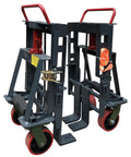 Beefy 9900 Lb Capacity Hydraulic Machinery Mover with adjustable forks and swivel polyurethane wheels, steel frame visible