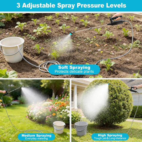 Electric Sprayer Wand With 31 Inch Telescoping Pole, 3 Adjustable Pressures in garden settings