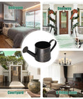 Heavy Duty Metal Watering Can With Big Capacity Galvanized Black Sprayer For Outdoor Garden Care Boss Grade Tool For Flowers And Lawn Easy Refill Spout Ergonomic Handle Indoor And Outdoor Plant Watering, black metal watering can in bedroom, porch, and courtyard