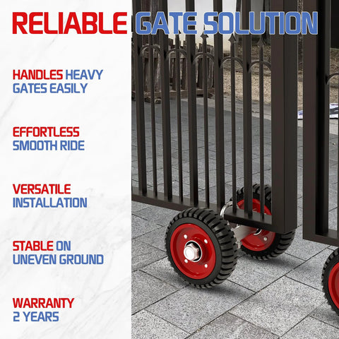 8 Inch Rolling Gate Wheel For Sliding Gates Heavy Duty Casters For Chain Link Gates Metal Fence Or Wooden Gates Durable