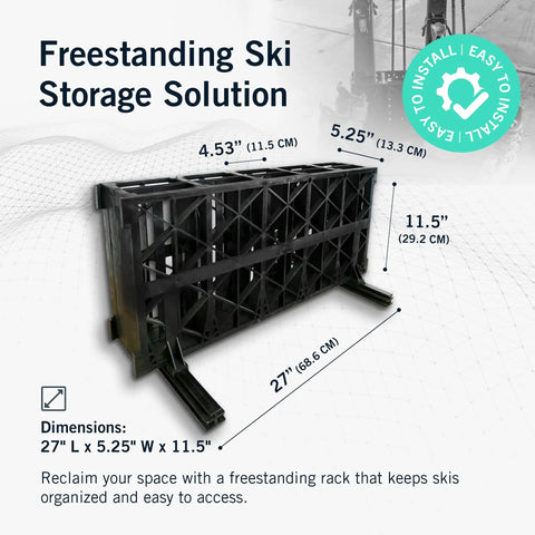 Kick Your Winter Gear Into Shape Heavy Duty Freestanding Ski Floor Rack Holds Up To Five Pairs No Drilling Required Portable Family Organizer Built Like A Tank Easy Setup