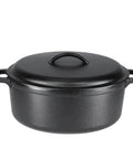 Pre Seasoned Cast Iron Dutch Oven With Lid And Dual Handles For Easy Lifting Heavy Duty 7 Quart Round Pot Even Heat Distribution