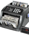 Cash Counting Machine With Bank Grade Counterfeit Detection UV MG IR DD, 3.5 Inch TFT Display, bills being counted