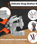 Must Have Leather Snaps And Fasteners Kit With 17mm Snap Buttons And Press Pliers, 40 Sets In 4 Colors, close-up view