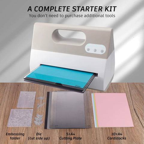 Electric A4 Die Cutting And Embossing Machine for Arts And Crafts Scrapbooking with accessories and starter paper pack
