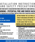 Installation instructions for 10 Foot Range Power Cord With 3 Prong Plug For 50 Amp 250 Volt Appliances, Heavy Duty 6/2 And 8/1 Gauge Wires