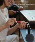 Person using screwdriver under table, highlighting 540 Piece Hole Cover Stickers Set 10 Sheets Textured PVC Caps Stick On For Cabinets Bookcases.