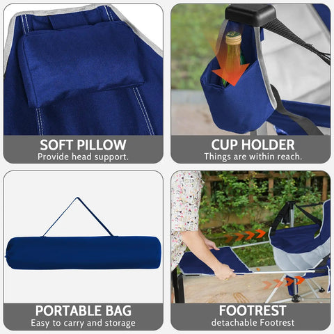 Features of Two Pack Aluminum Hammock Chair With Footrest For Lazy Sundays Oversized Portable Folding Swing Chair