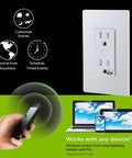 Z Wave Smart Receptacle Outlet With Alexa And Google Assistant Support One Always On Outlet And One Controlled Outlet Tamper Resistant